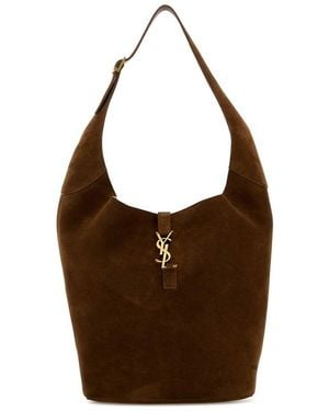 Saint Laurent Le 5 À 7 Suede Shoulder Bag Handbag - Brown