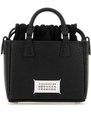 Maison Margiela Leather Ac Tote Horizontal Handbag - Black