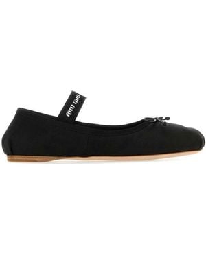 Miu Miu Satin Ballerinas - Black