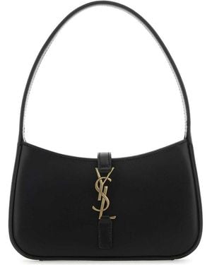 Saint Laurent Mini Le 5 À 7 In Smooth Leather Clutch Bag - Black