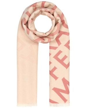 Ferragamo Embroidered Wool Blend Reversible Scarf - White