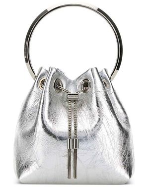 Jimmy Choo Bon Bon Leather Bucket Bag - Grey