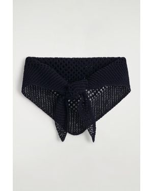 COS Pointelle-Knit Triangle Scarf - Black