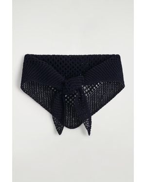 COS Pointelle-Knit Triangle Scarf - Black