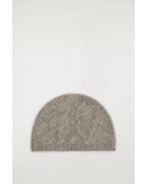 COS Brushed-Cashmere Beanie - Gray