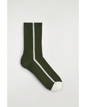 COS Gestreifte Socken Aus Baumwolle - Grün