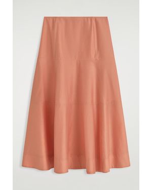 COS Panelled A-Line Midi Skirt - Orange