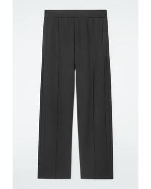 COS Pintucked Straight-leg Trousers - Black