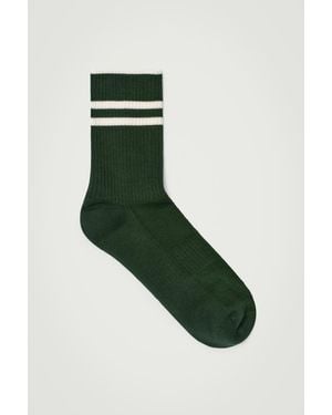 COS Striped Sports Socks - Green
