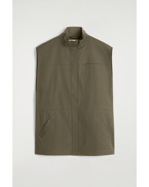 COS Mock-Neck Utility Vest - Green