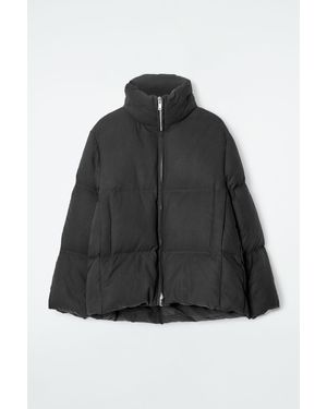 COS Oversized Hooded Down Puffer Jacket - Black