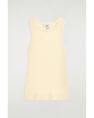 COS Ribbed Silk Tank Top - Natural