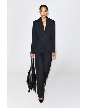 COS Elegante Hose Aus Wolle Mit Geradem Bein - Blau