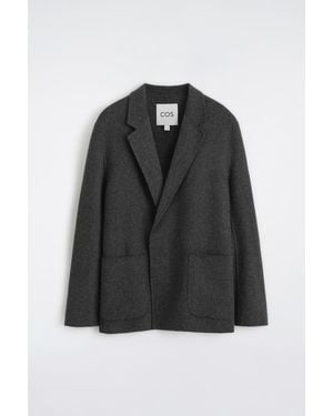 COS Unstructured Double-Faced Wool-Blend Blazer - Black