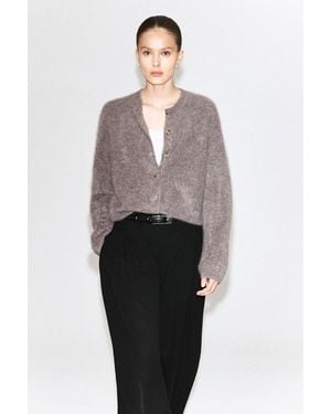 COS Brushed-Cashmere Crew-Neck Cardigan - Natur