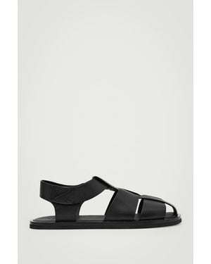 COS Leather Fisherman Sandals - Black