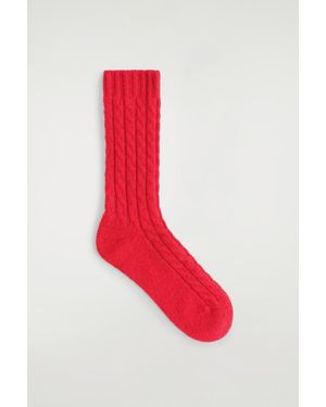 COS Cable-Knit Wool Socks - Red