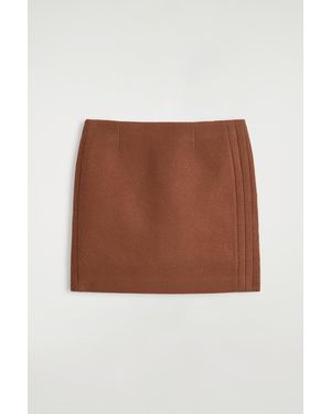 COS Topstitched Wool Mini Skirt - Brown