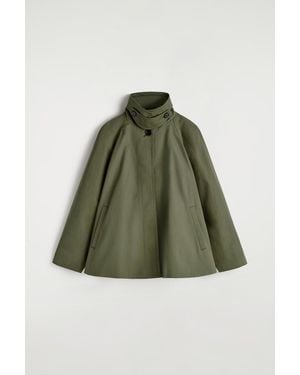 COS A-Line Cotton-Twill Jacket - Green