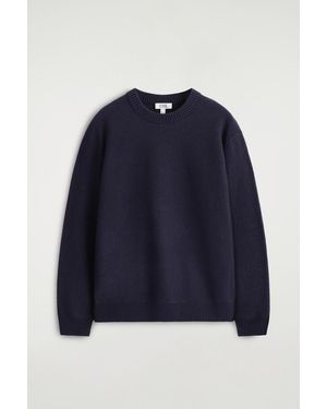 COS Pull À Col Ras-Du-Cou En Laine Bouillie - Bleu
