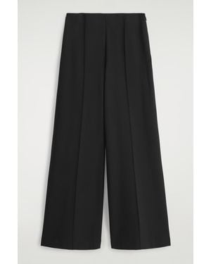 COS Jersey Wide-Leg Trousers - Black