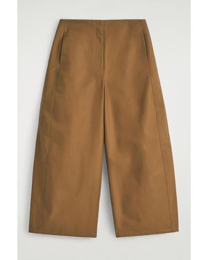COS Cropped Barrel-Leg Cotton Trousers - Natural