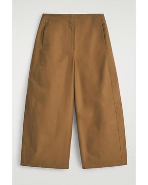 COS Cropped Barrel-Leg Cotton Trousers - Natural