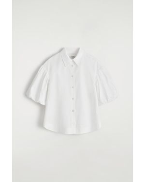 COS Puff-Sleeve Cotton Shirt - White