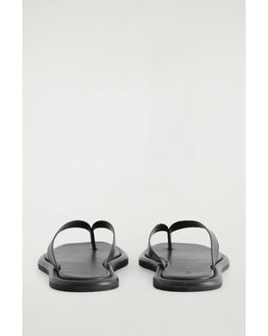 COS Leather Flip Flops - Black