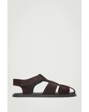 COS Suede Fisherman Sandals - Black