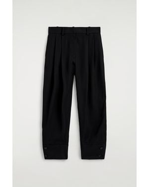 COS Pleated Twill Balloon Trousers - Black