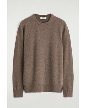 COS Pull À Col Rond Sans Couture En Cachemire - Marron