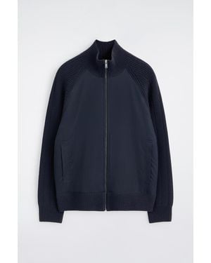 COS Cotton-Panelled Merino Track Jacket - Blue
