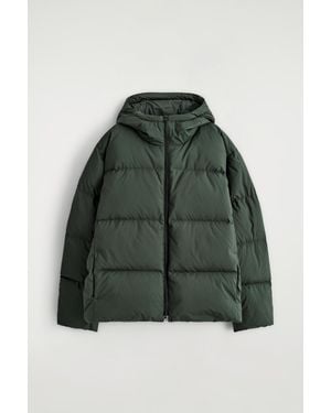 COS Hooded Down Puffer Jacket - Green