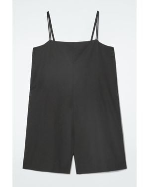 COS Square-neck Playsuit - Black