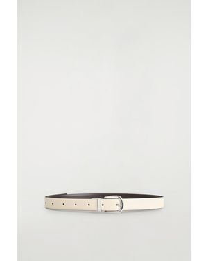 COS Reversible Leather Belt - White