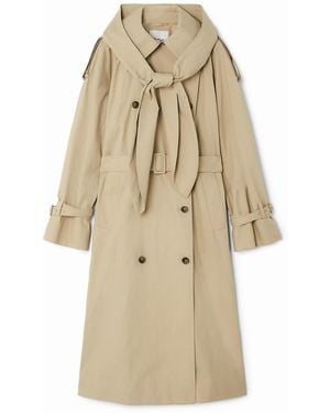 COS Hooded Trench Coat - Natural