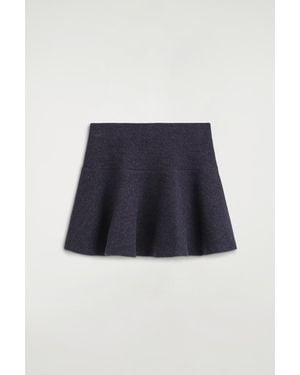 COS Boiled Wool-Blend Mini Skirt - Blue