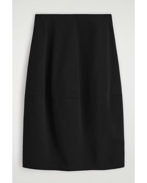 COS Rounded Cotton Midi Skirt - Black