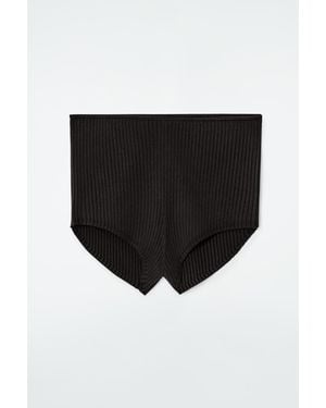 COS Rib-knit Silk Micro Shorts - Black