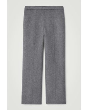COS Double-faced Wool Straight-leg Trousers - Grey