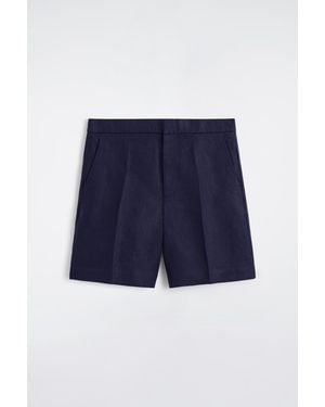 COS Tailored Linen Shorts - Blue