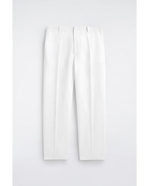COS Linen Relaxed-Fit Straight-Leg Trousers - White