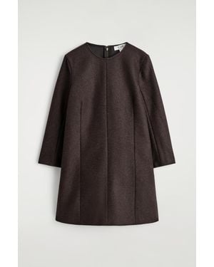 COS Long-Sleeved Wool Mini Dress - Brown