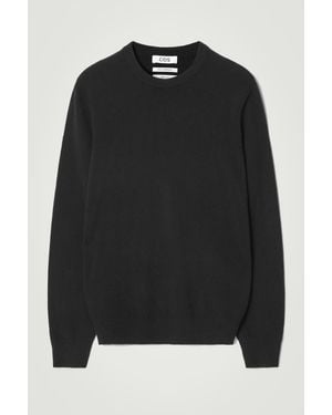 COS Pull À Col Rond Sans Couture En Cachemire - Noir