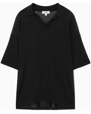 COS Oversized Polo Shirt - Black