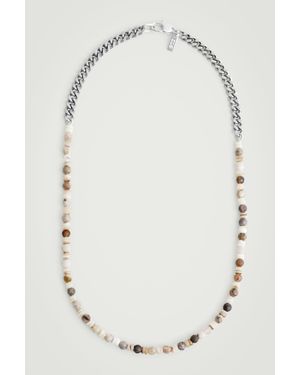 COS Semi-precious Stone Chain Necklace - White