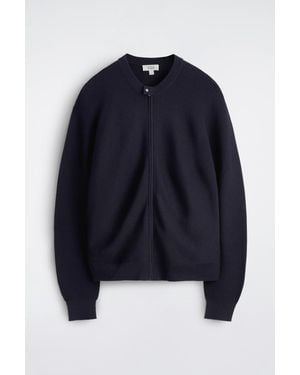 COS Racer-Neck Knitted Jacket - Blue
