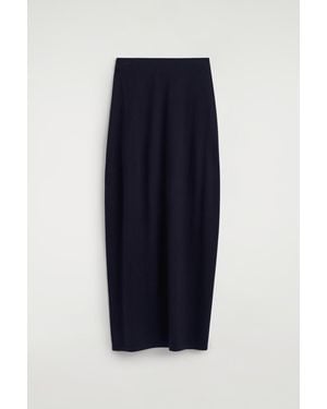 COS Rounded Merino Wool Midi Skirt - Blue