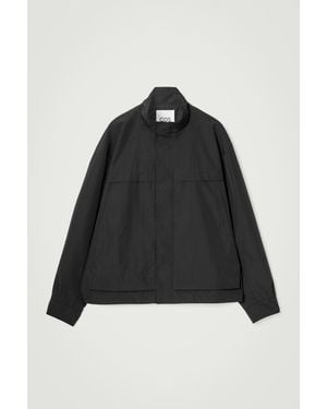 COS Twill Utility Bomber Jacket - Black